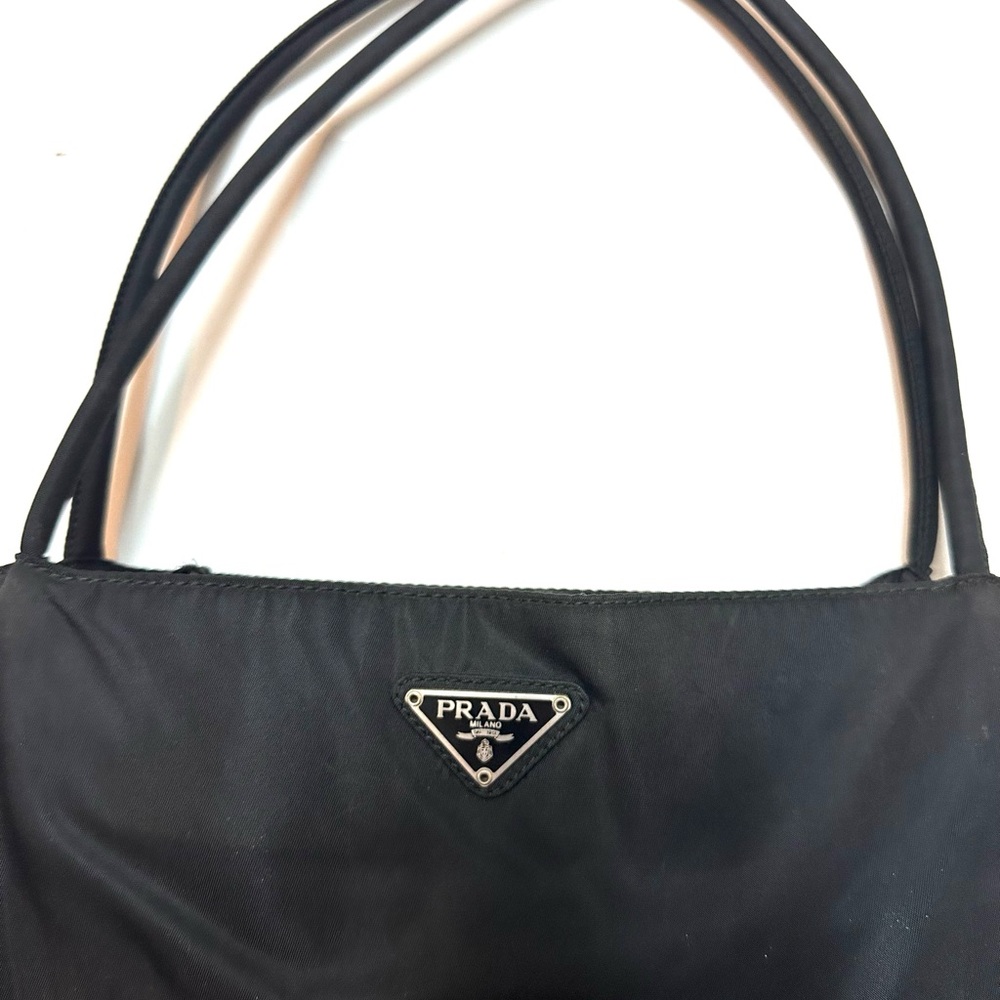 Prada Black Nylon Tote with Triangle Logo - Picture 4 of 7